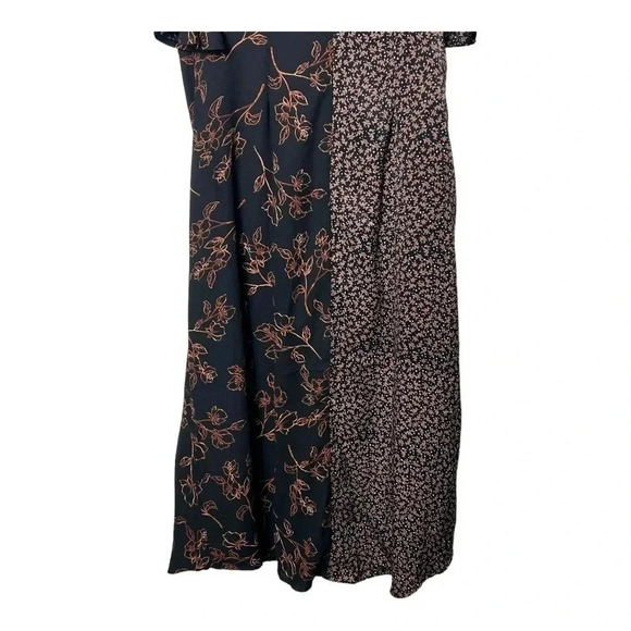 1499. 4SI3NNA ANTOINETTE FLORAL COLORBLOCK MIDI LENGTH DRESS MEDIUM PINK/BLACK - Picture 11 of 11